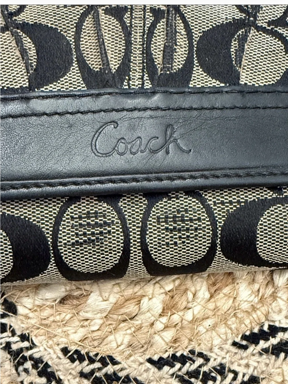 Coach Signature Canvas Wallet in Black and Gray